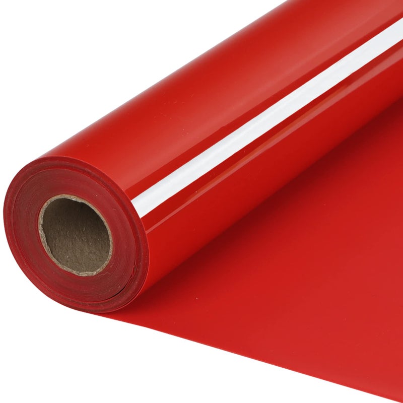 RENLITONG Red Vinyl Heat Transfer Roll for T-Shirt  Glossy HTV  12Inch x 15ft  Cloth Surface Recommendation  Waterproof  Glitter Embellishment  All Cutter Machine Compatible - Image 1